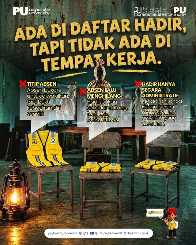 👻 Jangan Jadi ASN GAIB❗Ada, tapi nggak kelihatan. Terdaftar, tapi nggak berkontribusi. 😅