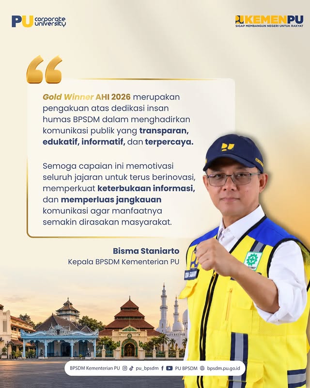 Ada kabar membanggakan dari @pu_bpsdm! 🏆✨