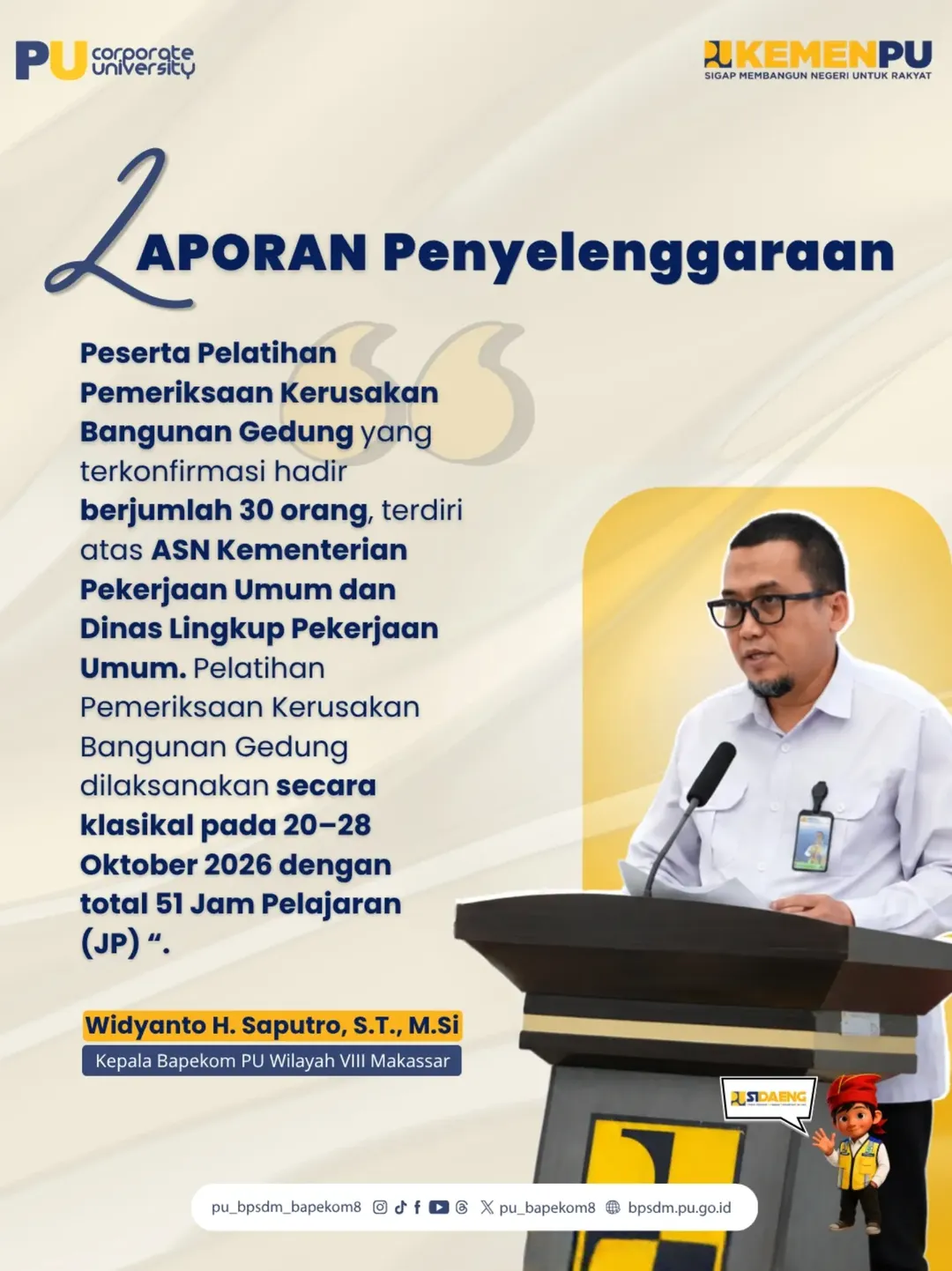 🏗️ Pembukaan Pelatihan Pemeriksaan Kerusakan Bangunan Gedung