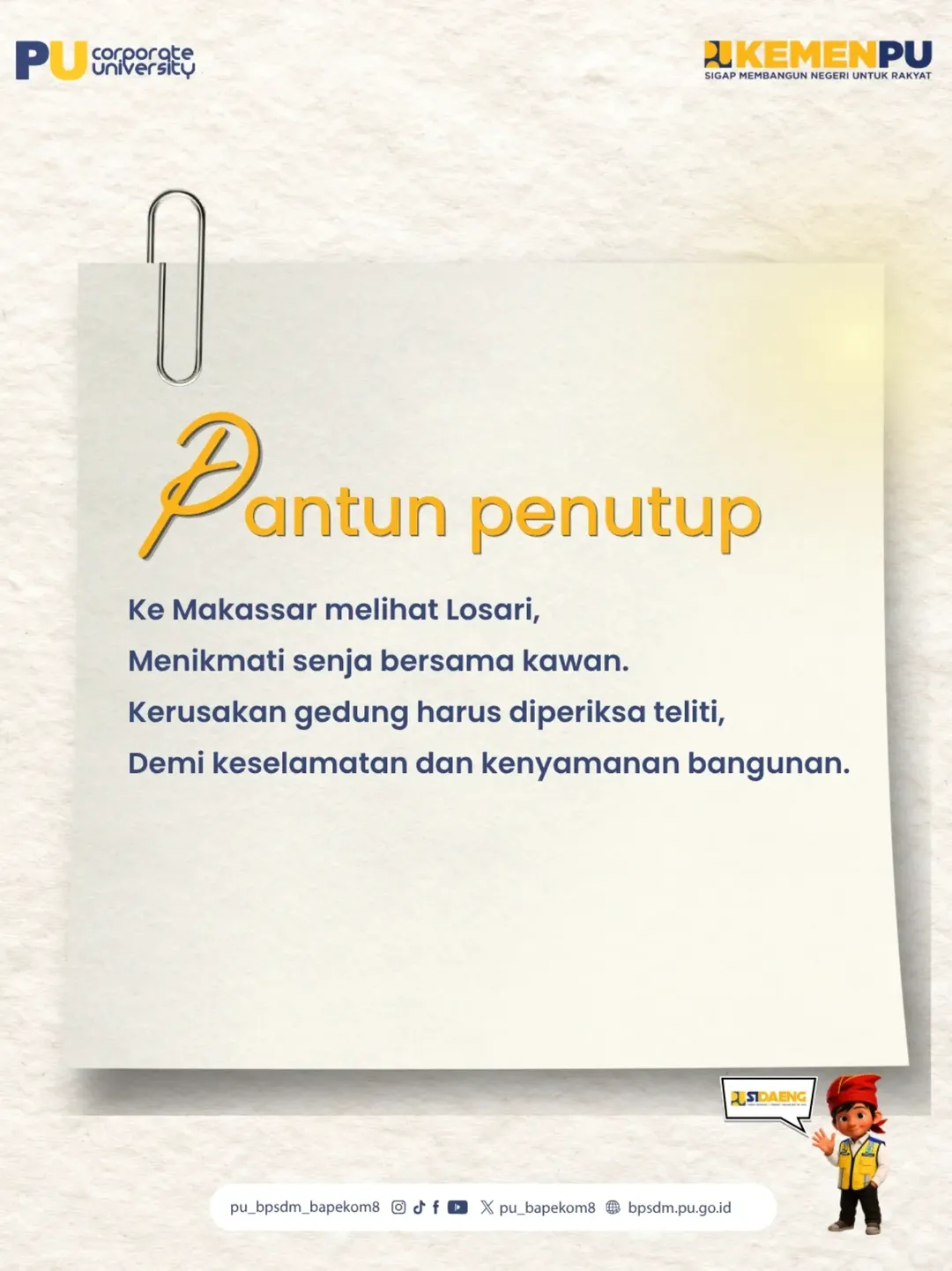 🏗️ Pembukaan Pelatihan Pemeriksaan Kerusakan Bangunan Gedung