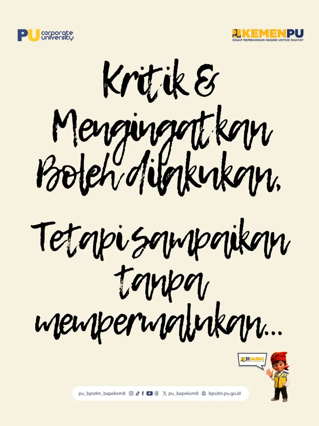No drama, no saling menjatuhkan.
