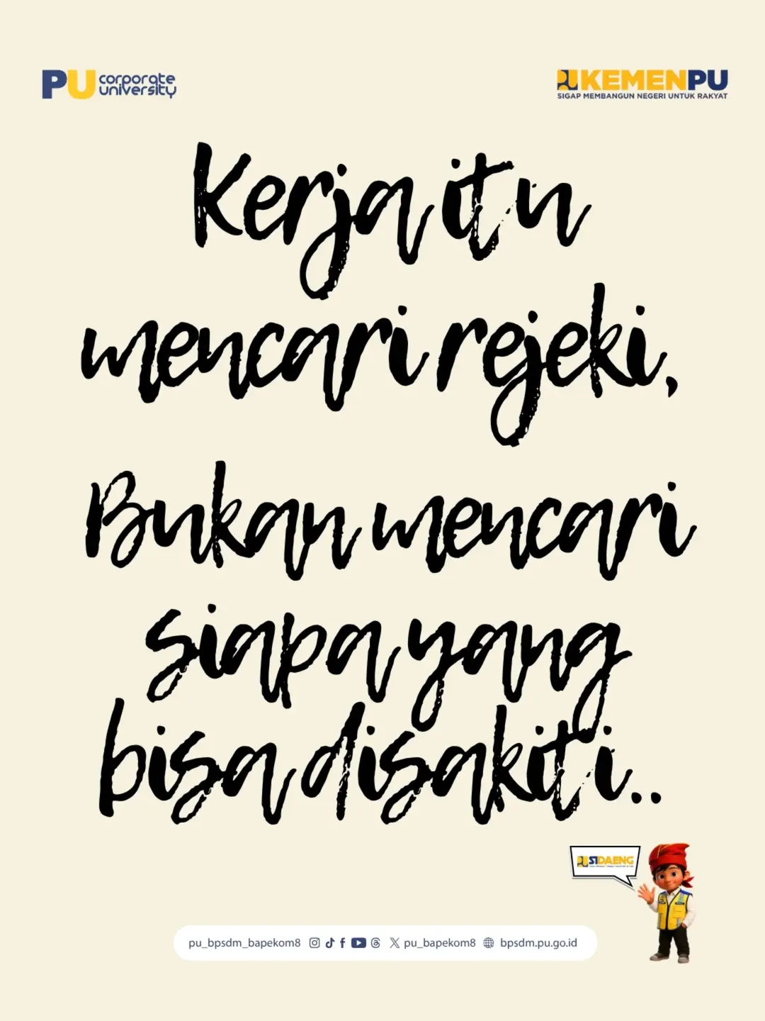 No drama, no saling menjatuhkan.