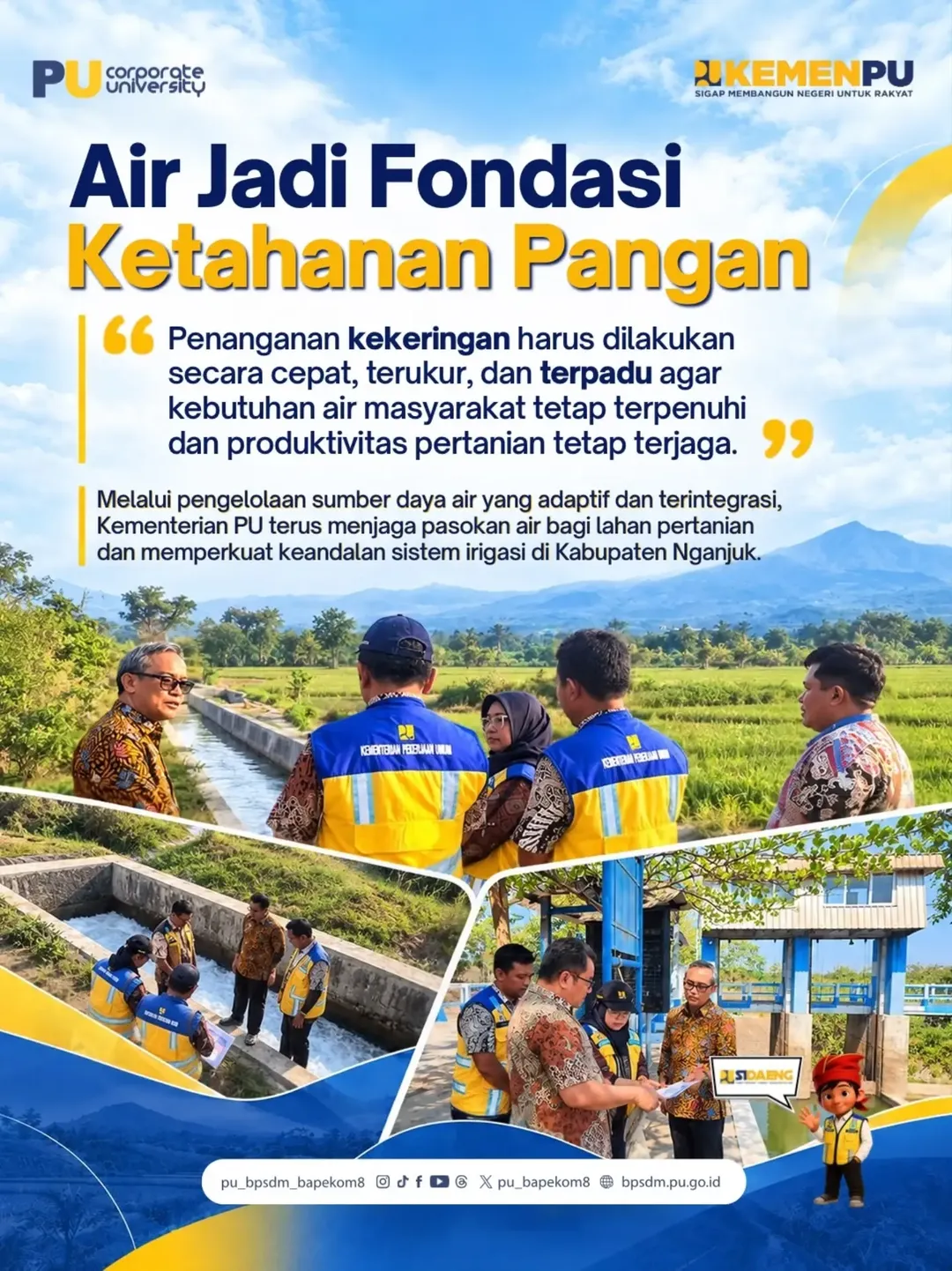 💧 Kementerian PU menyalurkan suplesi air 1,5 m³/detik dari Bendungan Semantok untuk menjaga pasokan...